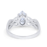 Marquise Simulated Cubic Zirconia Infinity Shank Ring 925 Sterling Silver