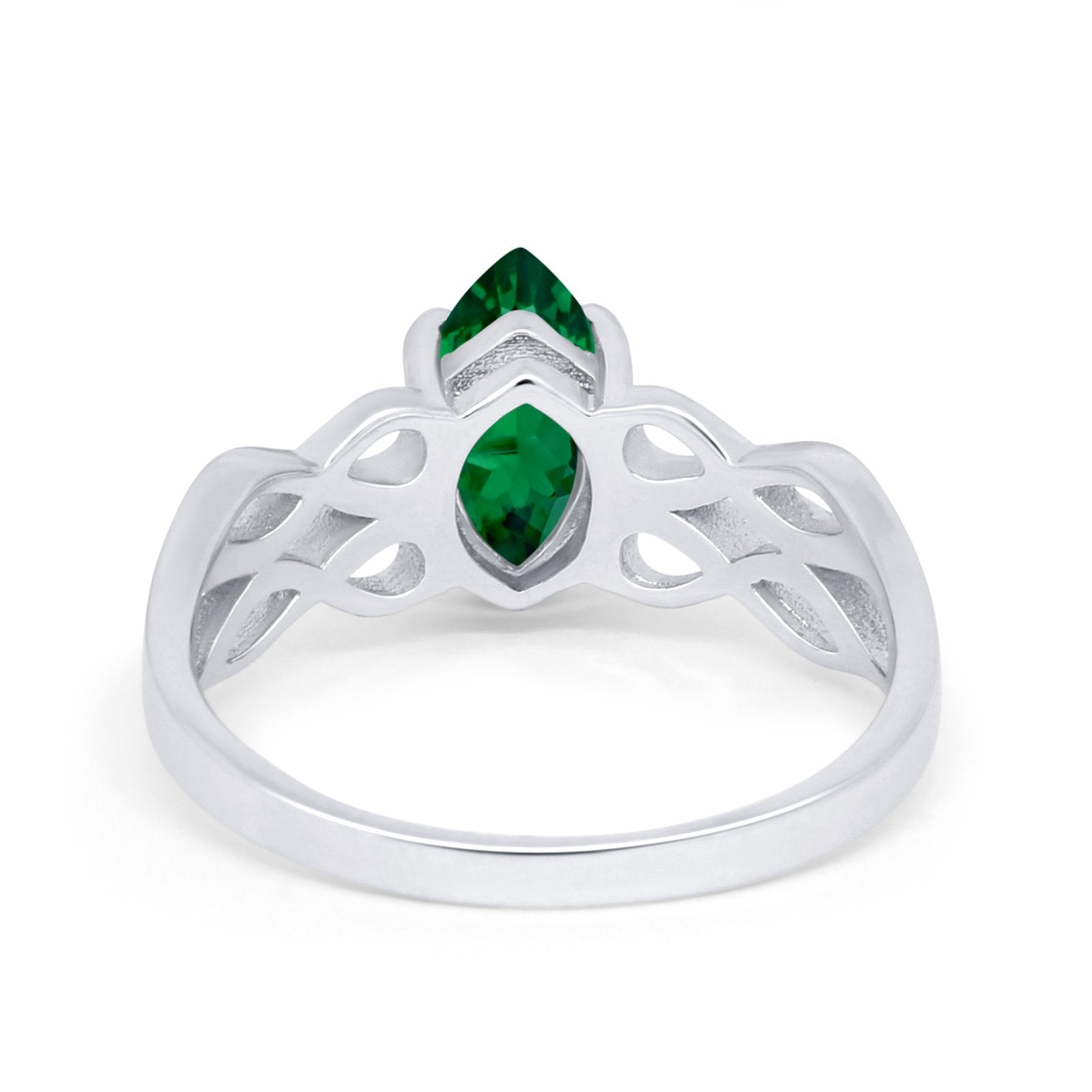Marquise Simulated Cubic Zirconia Infinity Shank Ring 925 Sterling Silver