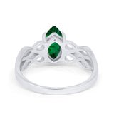Marquise Simulated Cubic Zirconia Infinity Shank Ring 925 Sterling Silver