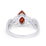 Marquise Simulated Cubic Zirconia Infinity Shank Ring 925 Sterling Silver