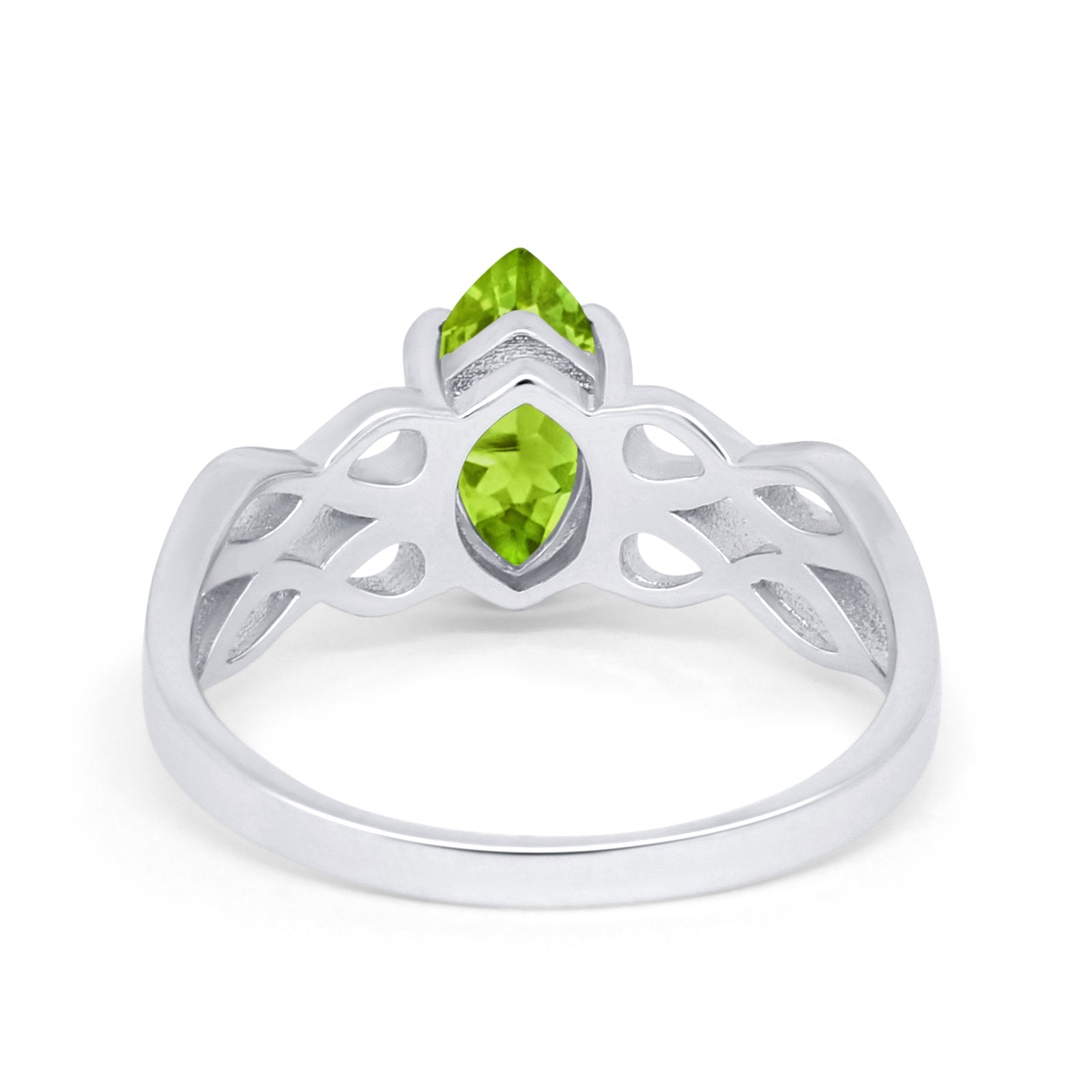 Marquise Simulated Cubic Zirconia Infinity Shank Ring 925 Sterling Silver