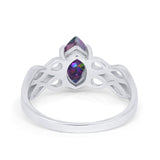 Marquise Simulated Cubic Zirconia Infinity Shank Ring 925 Sterling Silver