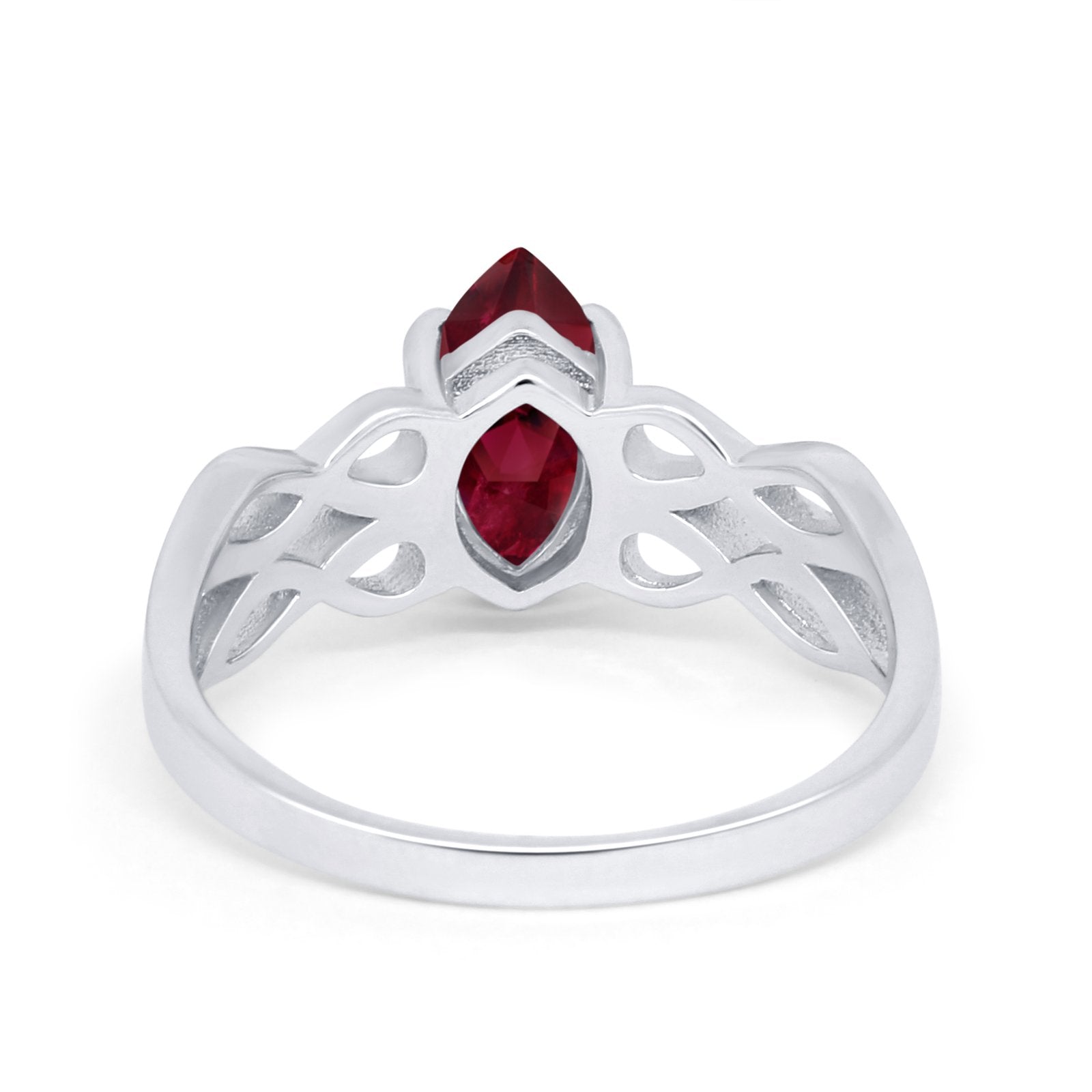 Marquise Simulated Cubic Zirconia Infinity Shank Ring 925 Sterling Silver