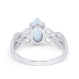 Marquise Simulated Cubic Zirconia Infinity Shank Ring 925 Sterling Silver