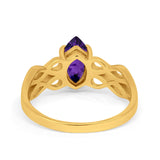 Marquise Simulated Cubic Zirconia Infinity Shank Ring 925 Sterling Silver