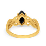 Marquise Simulated Cubic Zirconia Infinity Shank Ring 925 Sterling Silver