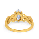 Marquise Simulated Cubic Zirconia Infinity Shank Ring 925 Sterling Silver