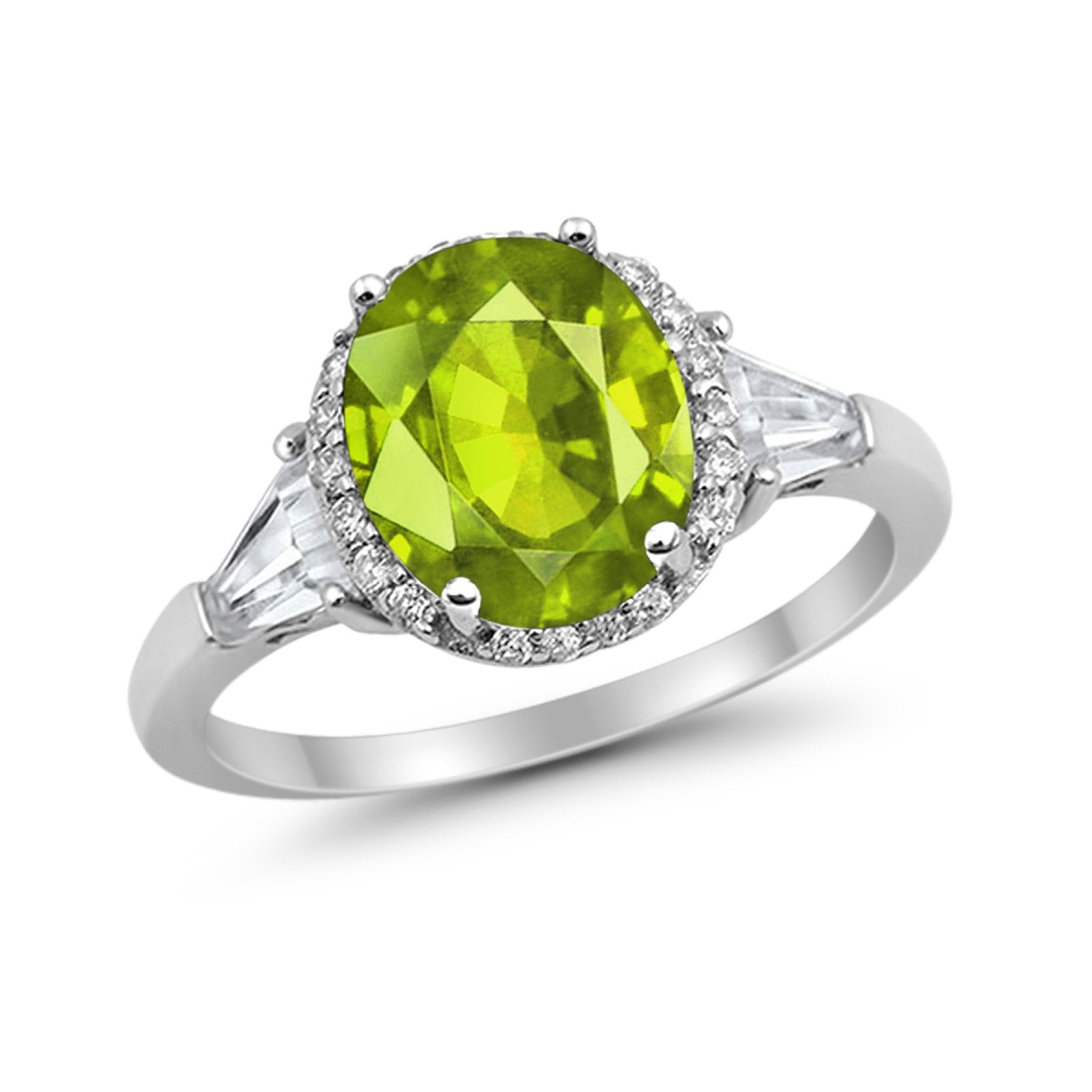 Cocktail Halo Wedding Ring Simulated Cubic Zirconia 925 Sterling Silver