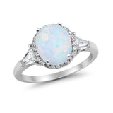 Cocktail Halo Wedding Ring Simulated Cubic Zirconia 925 Sterling Silver