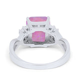 Wedding Ring Emerald Cut Simulated Cubic Zirconia 925 Sterling Silver