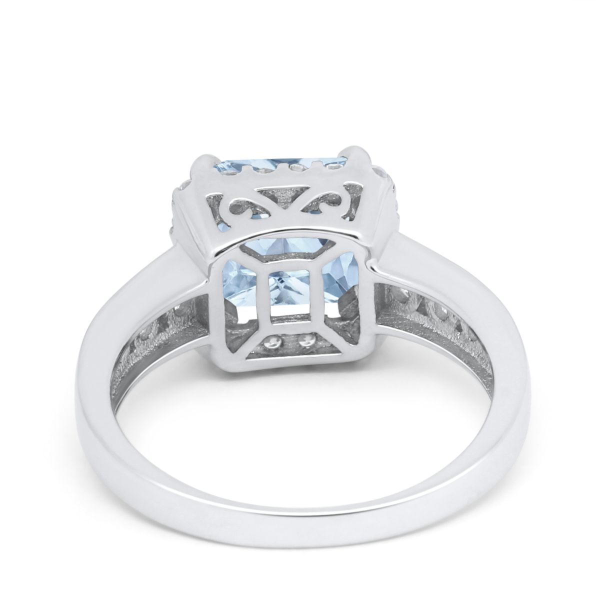 Halo Solitaire Accent Wedding Ring Simulated Cubic Zirconia 925 Sterling Silver