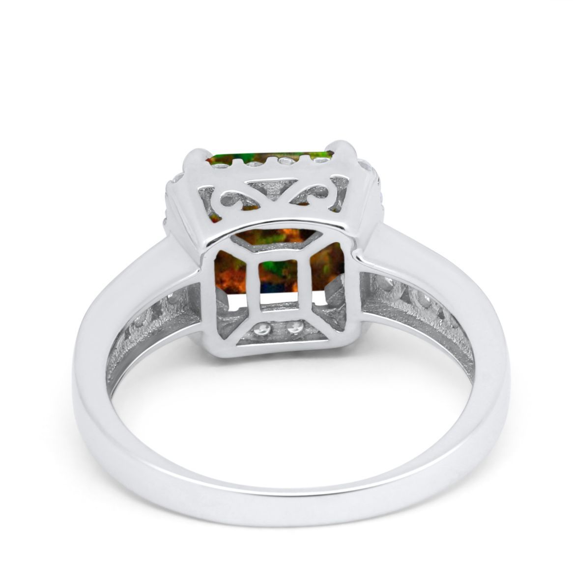 Halo Solitaire Accent Wedding Ring Simulated Cubic Zirconia 925 Sterling Silver