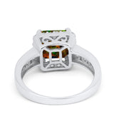 Halo Solitaire Accent Wedding Ring Simulated Cubic Zirconia 925 Sterling Silver