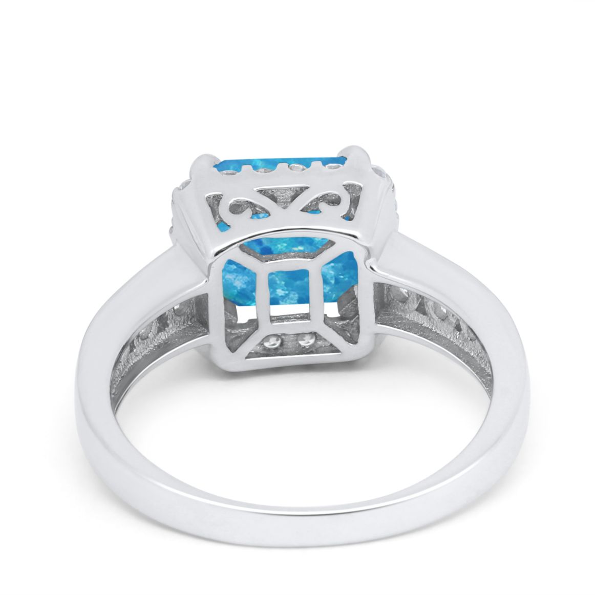 Halo Solitaire Accent Wedding Ring Simulated Cubic Zirconia 925 Sterling Silver