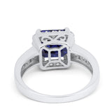 Halo Solitaire Accent Wedding Ring Simulated Cubic Zirconia 925 Sterling Silver