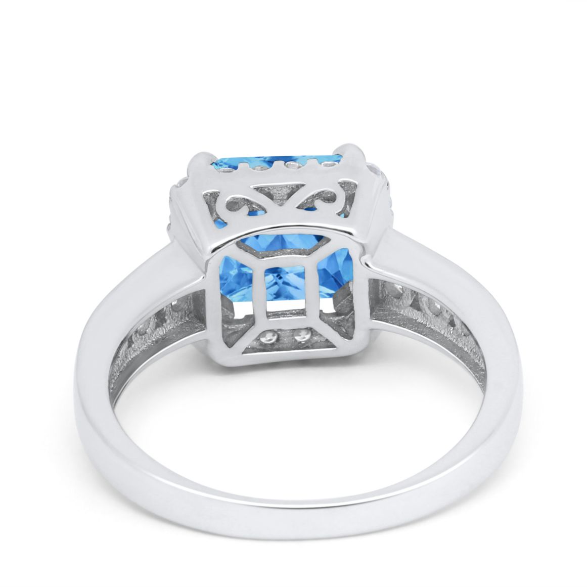 Halo Solitaire Accent Wedding Ring Simulated Cubic Zirconia 925 Sterling Silver