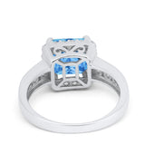 Halo Solitaire Accent Wedding Ring Simulated Cubic Zirconia 925 Sterling Silver