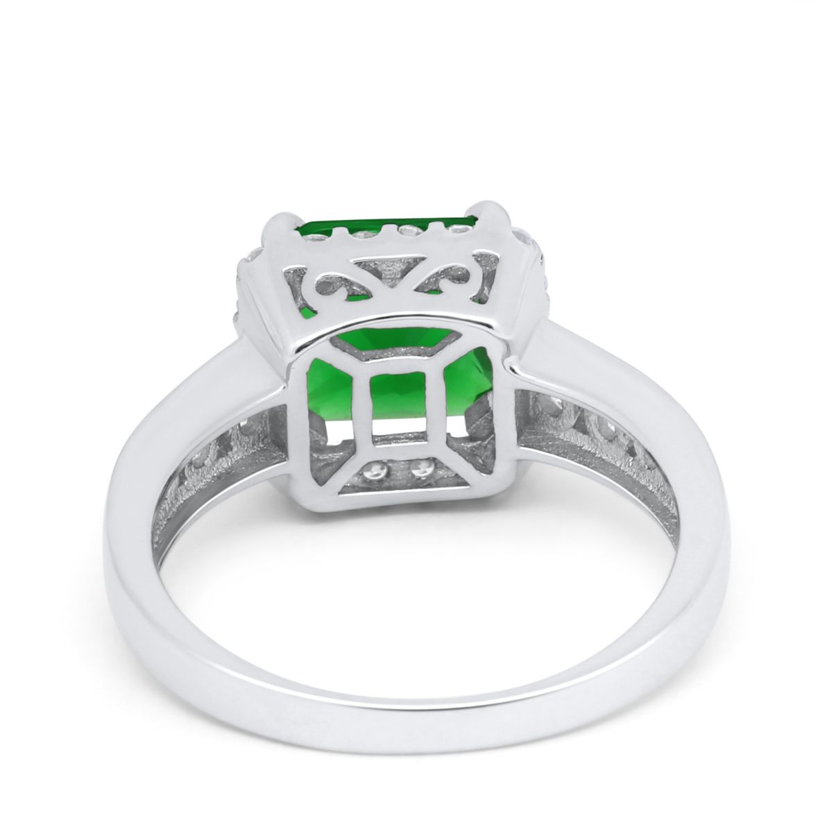 Halo Solitaire Accent Wedding Ring Simulated Cubic Zirconia 925 Sterling Silver