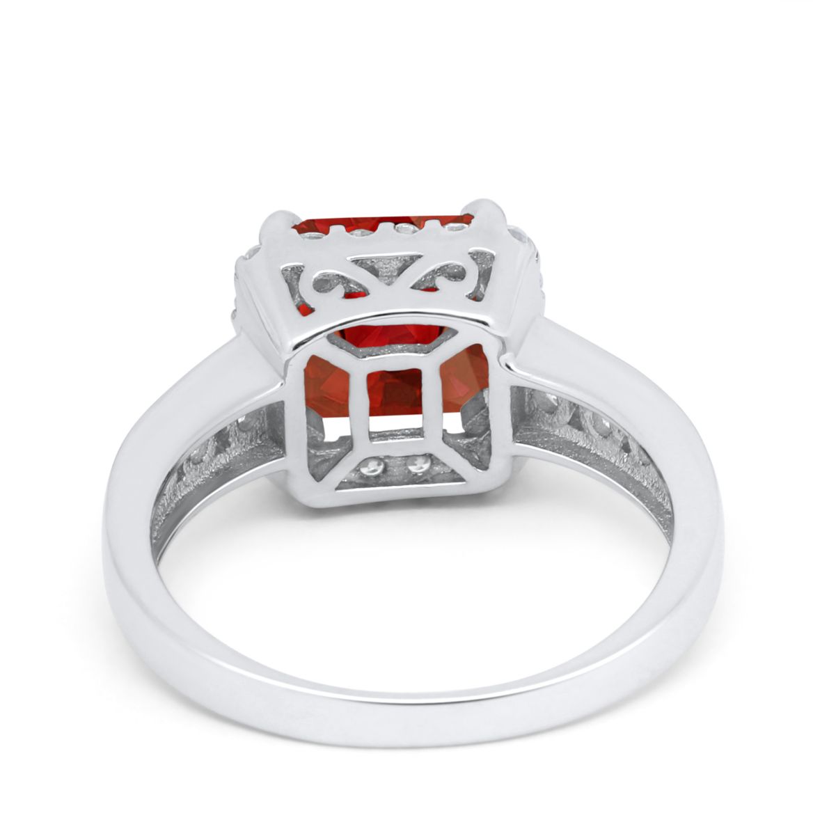 Halo Solitaire Accent Wedding Ring Simulated Cubic Zirconia 925 Sterling Silver