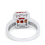 Halo Solitaire Accent Wedding Ring Simulated Cubic Zirconia 925 Sterling Silver