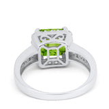 Halo Solitaire Accent Wedding Ring Simulated Cubic Zirconia 925 Sterling Silver