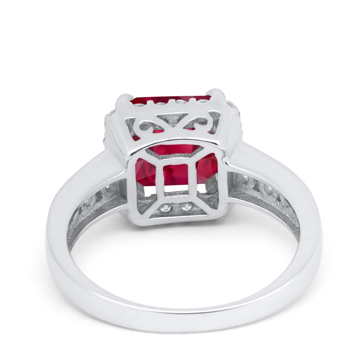 Halo Solitaire Accent Wedding Ring Simulated Cubic Zirconia 925 Sterling Silver