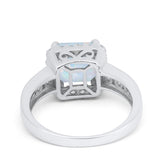 Halo Solitaire Accent Wedding Ring Simulated Cubic Zirconia 925 Sterling Silver