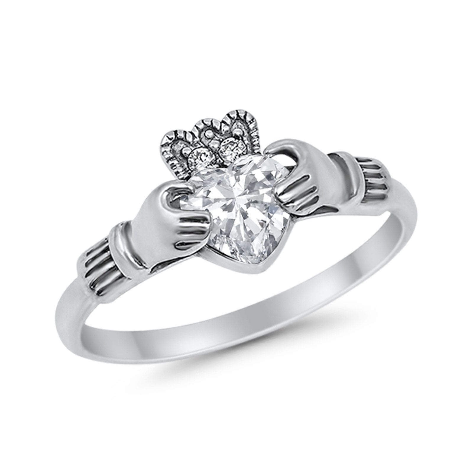 Vintage Style Engagement Bridal Ring Simulated CZ 925 Sterling Silver