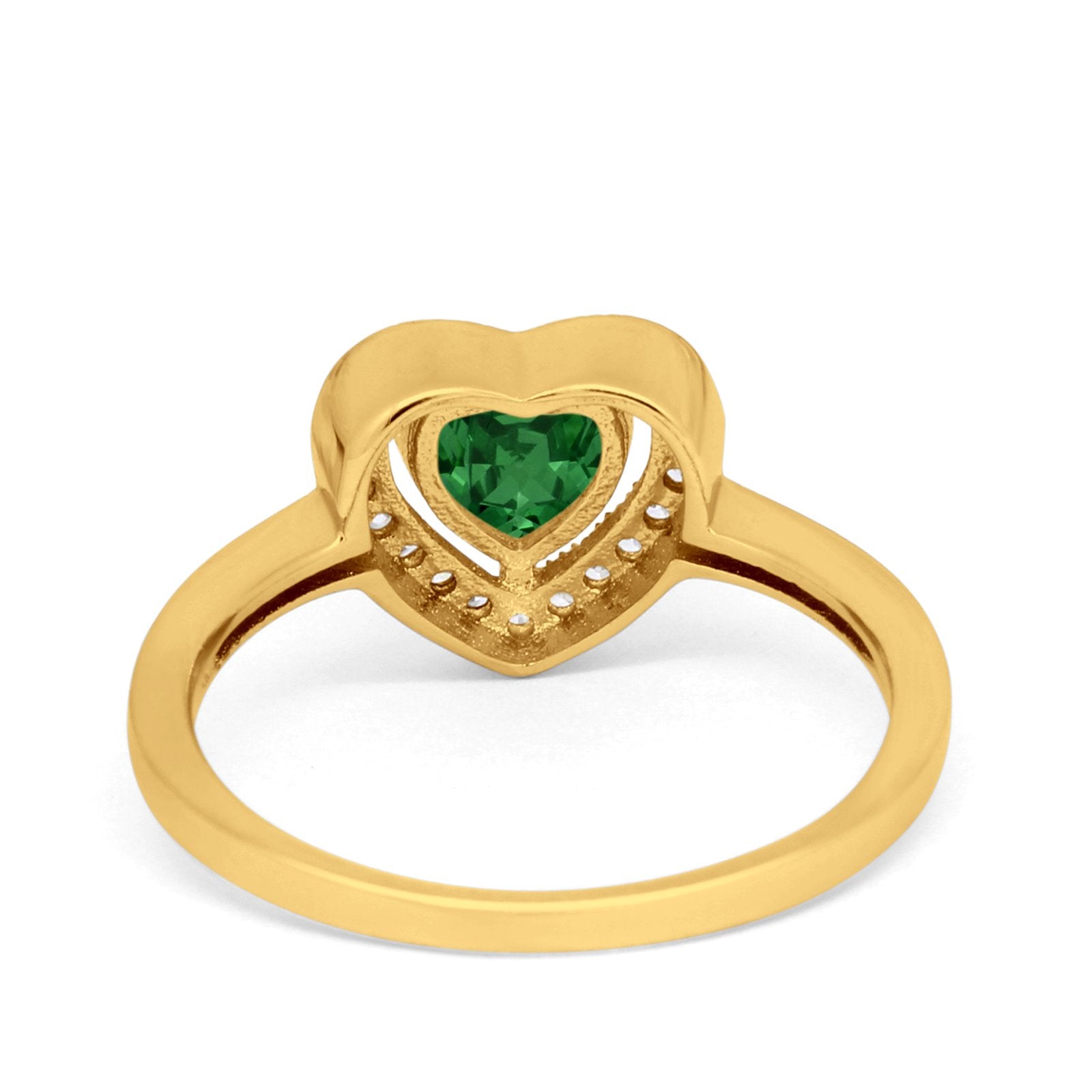 Halo Dazzling Heart Promise Ring Round Simulated CZ 925 Sterling Silver