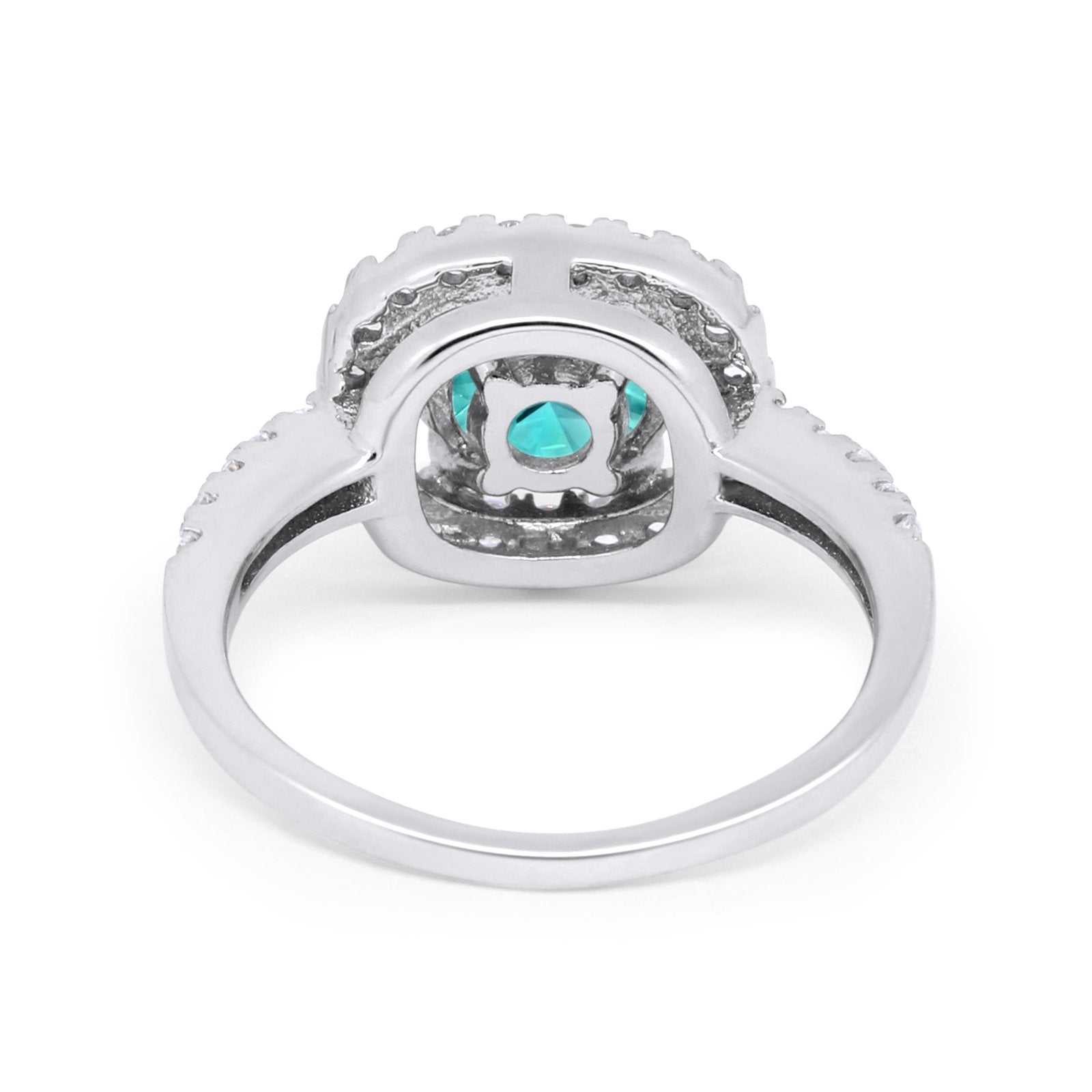 Solitaire Accent Wedding Ring Round Simulated CZ 925 Sterling Silver