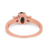 Solitaire Engagement Ring Oval Simulated Cubic Zirconia 925 Sterling Silver
