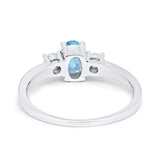 Solitaire Engagement Ring Oval Simulated Cubic Zirconia 925 Sterling Silver