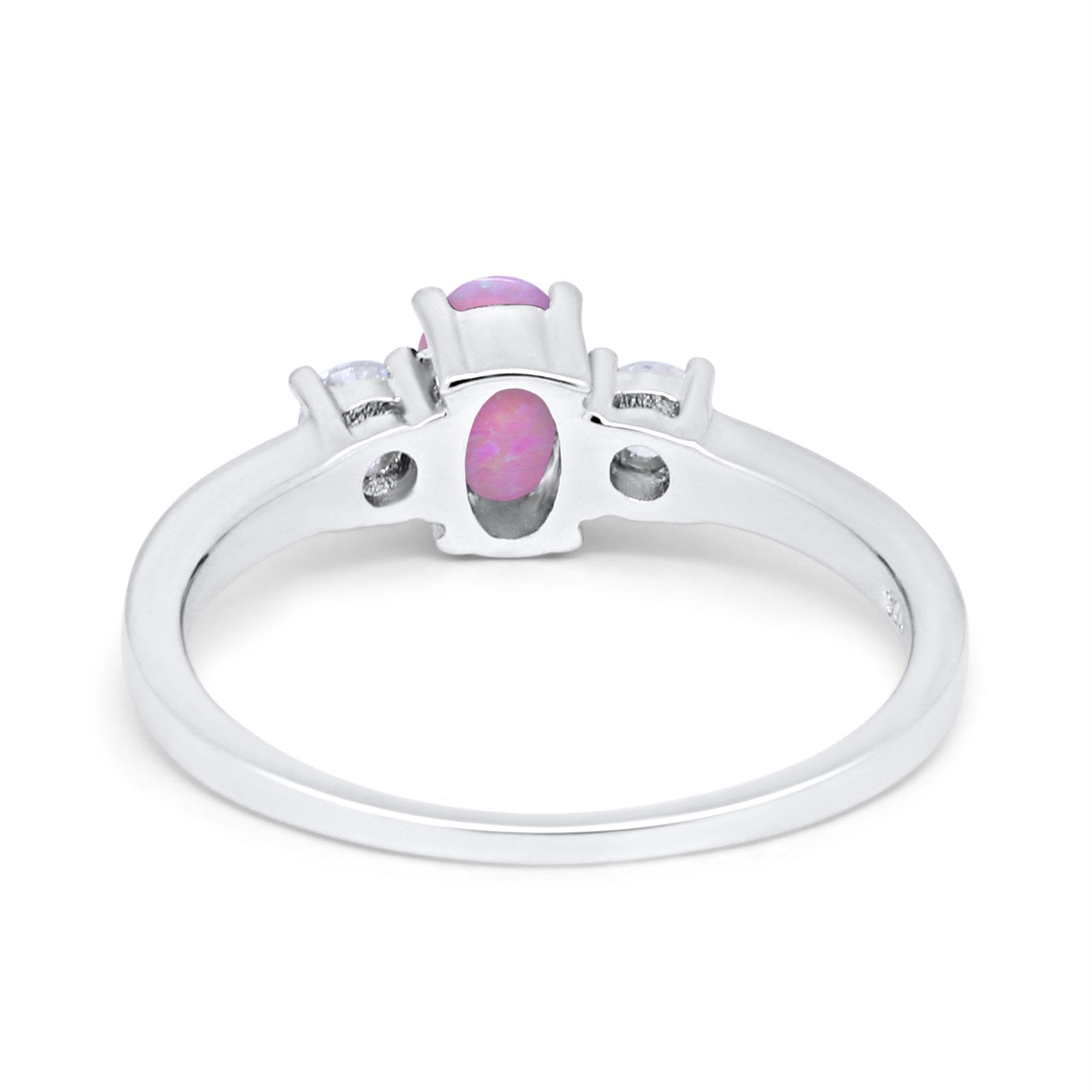Solitaire Engagement Ring Oval Simulated Cubic Zirconia 925 Sterling Silver