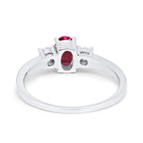 Solitaire Engagement Ring Oval Simulated Cubic Zirconia 925 Sterling Silver
