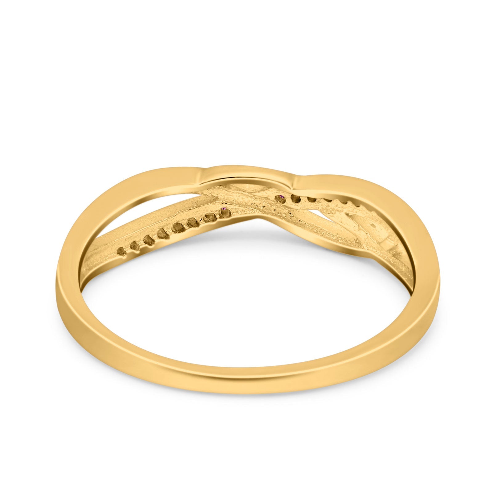 Infinity Twisted Half Eternity Wedding Band Ring Round Simulated Cubic Zirconia 925 Sterling Silver