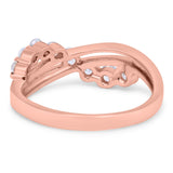 Journey Ring Round Eternity Simulated Cubic Zirconia 925 Sterling Silver