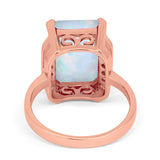 Engagement Ring Radiant Cut Simulated Cubic Zirconia 925 Sterling Silver