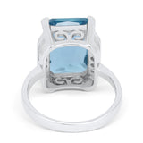 Engagement Ring Radiant Cut Simulated Cubic Zirconia 925 Sterling Silver