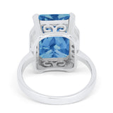 Engagement Ring Radiant Cut Simulated Cubic Zirconia 925 Sterling Silver