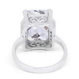 Engagement Ring Radiant Cut Simulated Cubic Zirconia 925 Sterling Silver