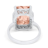 Engagement Ring Radiant Cut Simulated Cubic Zirconia 925 Sterling Silver