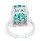 Engagement Ring Radiant Cut Simulated Cubic Zirconia 925 Sterling Silver