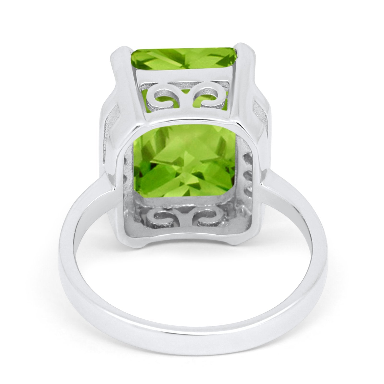 Engagement Ring Radiant Cut Simulated Cubic Zirconia 925 Sterling Silver