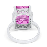 Engagement Ring Radiant Cut Simulated Cubic Zirconia 925 Sterling Silver