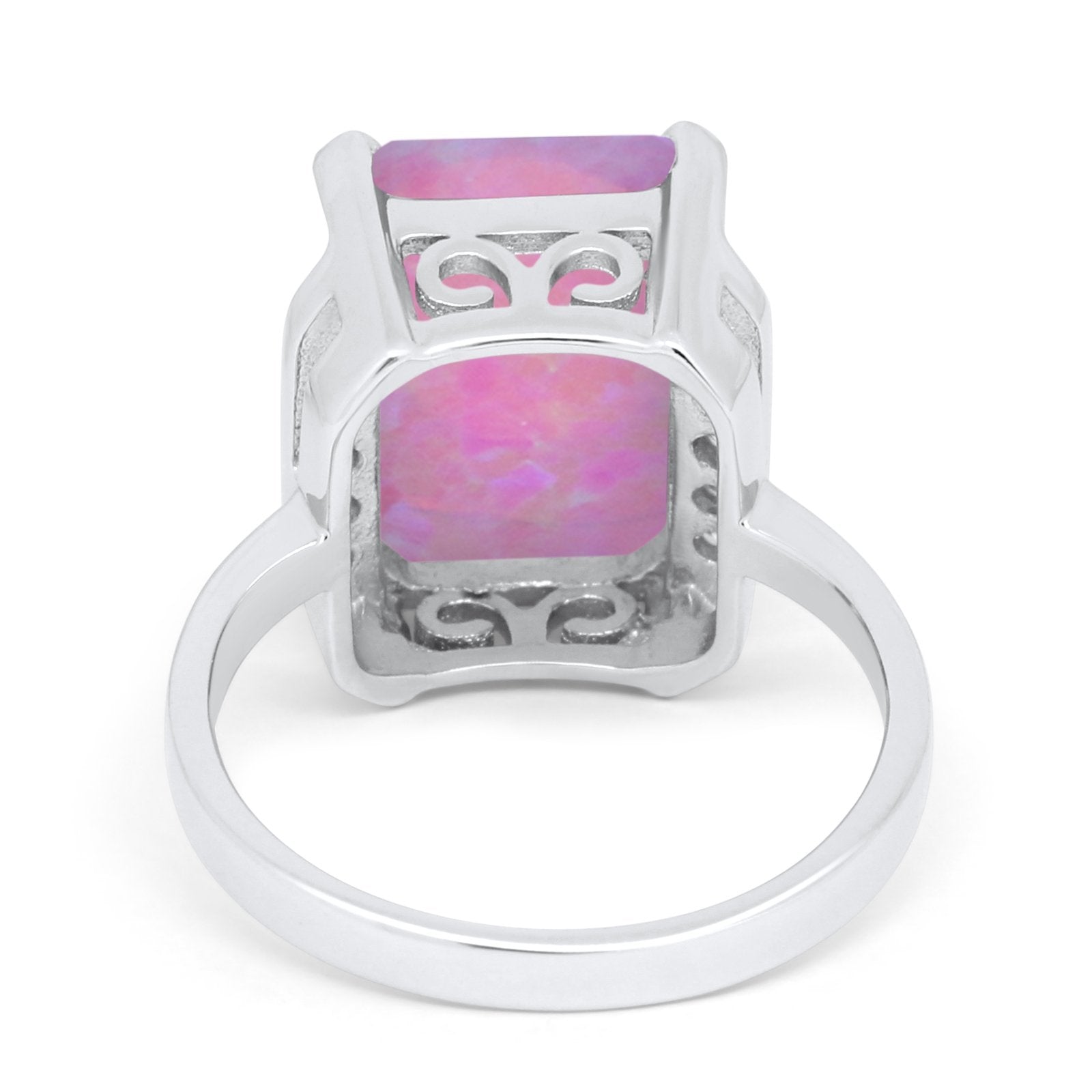 Engagement Ring Radiant Cut Simulated Cubic Zirconia 925 Sterling Silver