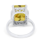Engagement Ring Radiant Cut Simulated Cubic Zirconia 925 Sterling Silver