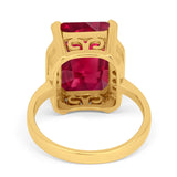 Engagement Ring Radiant Cut Simulated Cubic Zirconia 925 Sterling Silver