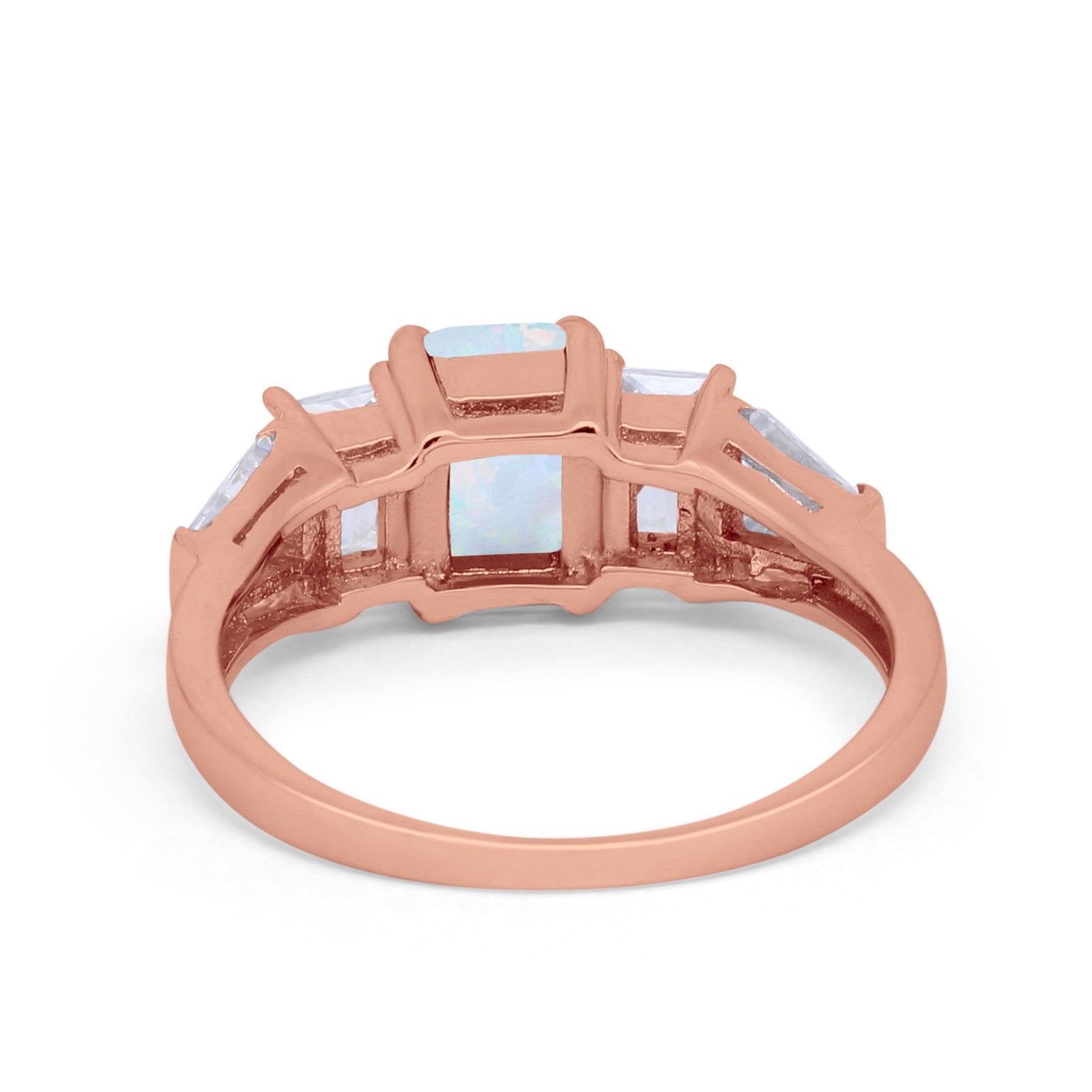 Engagement Ring Radiant Cut Simulated Cubic Zirconia 925 Sterling Silver