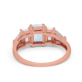 Engagement Ring Radiant Cut Simulated Cubic Zirconia 925 Sterling Silver