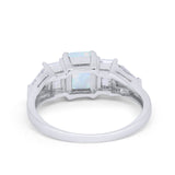 Engagement Ring Radiant Cut Simulated Cubic Zirconia 925 Sterling Silver
